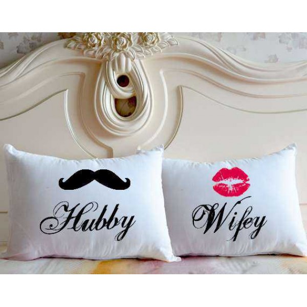 Special Hubby And Wifey Valentine Couple Pillows